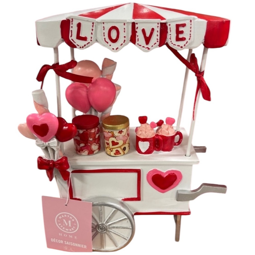 Valentine’s Day Love Bakery & Mini Pastry Cart martha Stewart Tabletop Decor NWT